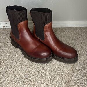 Women’s Brown Leather Bootlegger Boots